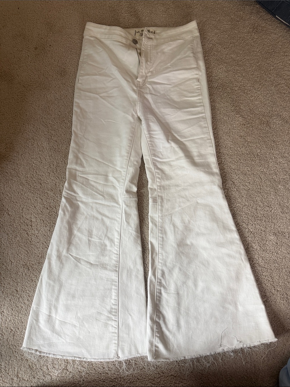 We The Free Cream High-Rise Flared Jeans